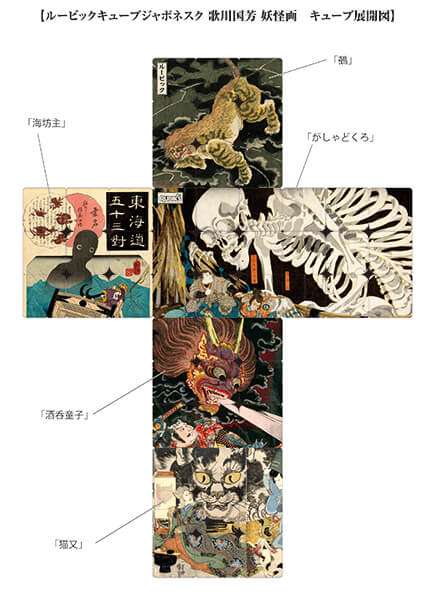 RUBIK’S CUBE JAPONESQUE UTAGAWA KUNIYOSHI “YŌKAIGA”