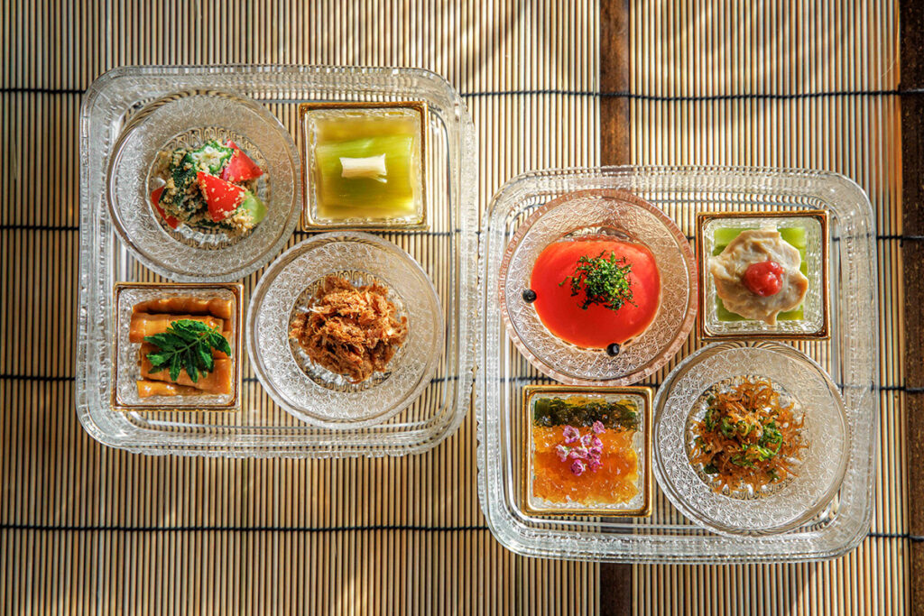 eight small dishes