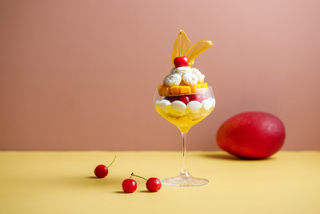 mango and cherry parfait